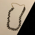 BLACK CRYSTAL KNITTED NECKLACE AND BRACELET